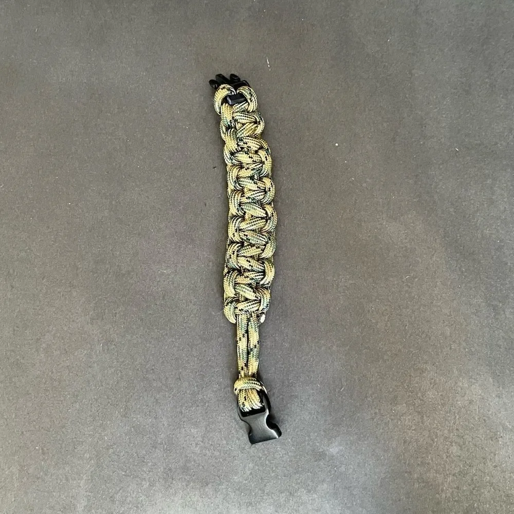 Paracord Bracelet Desert Camo w/ Buckle 8” - 8’ Of 550 Paracord - Made In USA -
